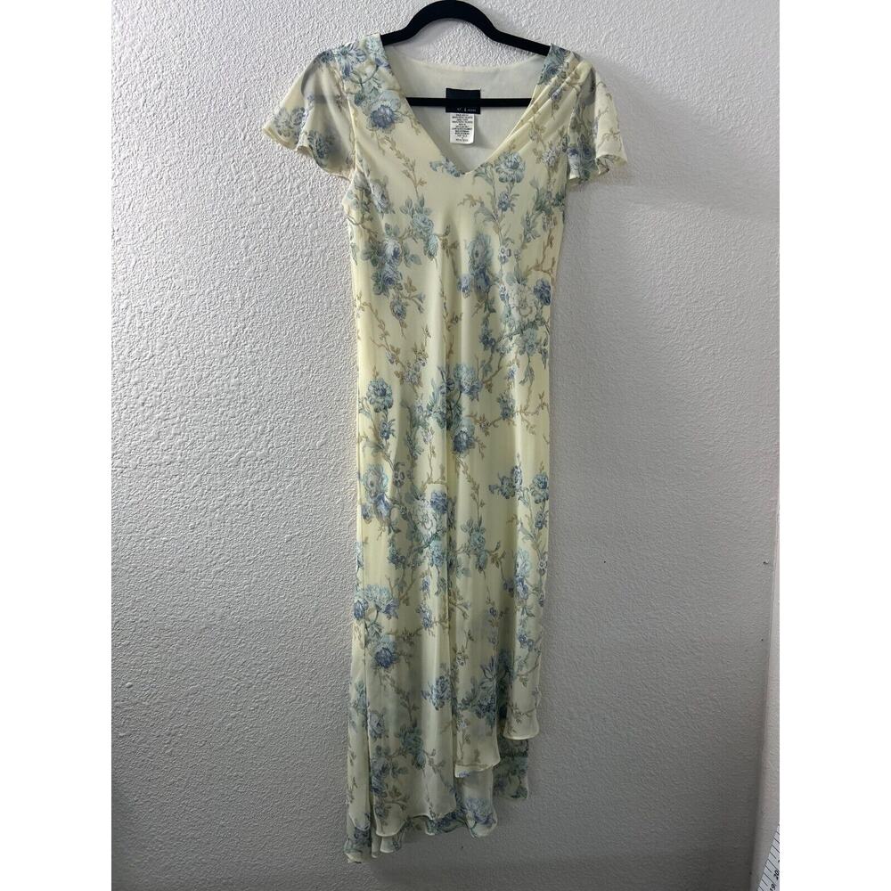Vintage Positive Attitude Womens Midi Summer Dress Size 10 Petite Modest Cottage